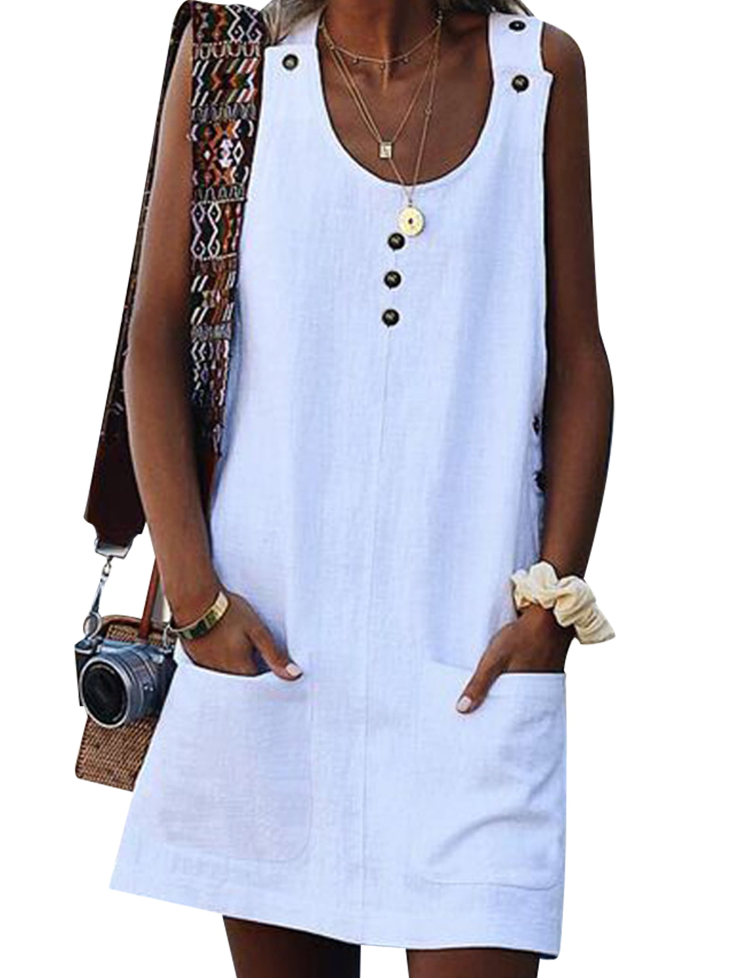 casual loose pockets mini dress
