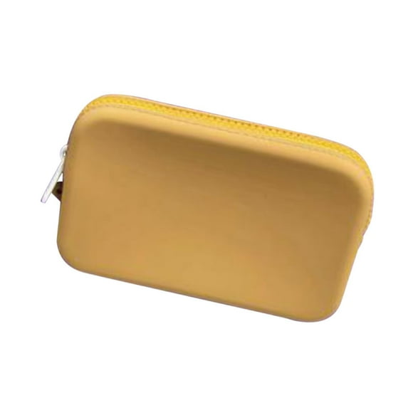 Bolso del parte movible del agujero de la cremallera de la moda de los accesorios de la bolsa de asas del monedero del parte movible del silicón Marrón claro
