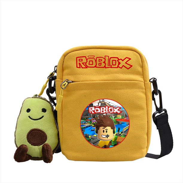 Roblox bolso de hombro periférico de juego, bolsa de lona oblicua de dibujos animados, bolsa cuadrada pequeña para estudiantes, regalo de cumpleaños para niñas y niños