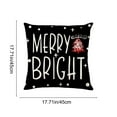 thumbnail image 3 of Christmas Black Pillow Covers 18x18in Square Pillow Cases Winter Holiday Home Decor for Sofa Couch, 3 of 6
