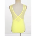 thumbnail image 3 of Venjoe Kids Ballet Dance Leotard Toddler Girls Mesh Gymnastics Unitard Backless Short Jumpsuit with Yellow 130, 3 of 7