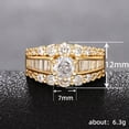 thumbnail image 2 of K-KED Women Gorgeous Round Cubic Zircon Ring Gold Plated Wedding Delicate Jewelry Sz 6-10-8, 2 of 6