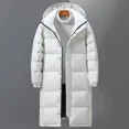 thumbnail image 4 of Long Down Jacket Men Hooded Down Coat Winter Warm Thick Puffer Jacket White Duck Down Parkas Outdoor Outerwear Windproof Coat, 4 of 5