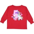 thumbnail image 3 of Inktastic I Am Five Years Old with Unicorn and Hearts Girls Long Sleeve Toddler T-Shirt, 3 of 5