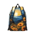 thumbnail image 3 of Daiia Elegant Sunset Sunflower Vintage Canvas Backpack for Men and Women ,Hiking Backpack,Travel Laptop Bag for School,Large Capacity Backpack-, 3 of 8