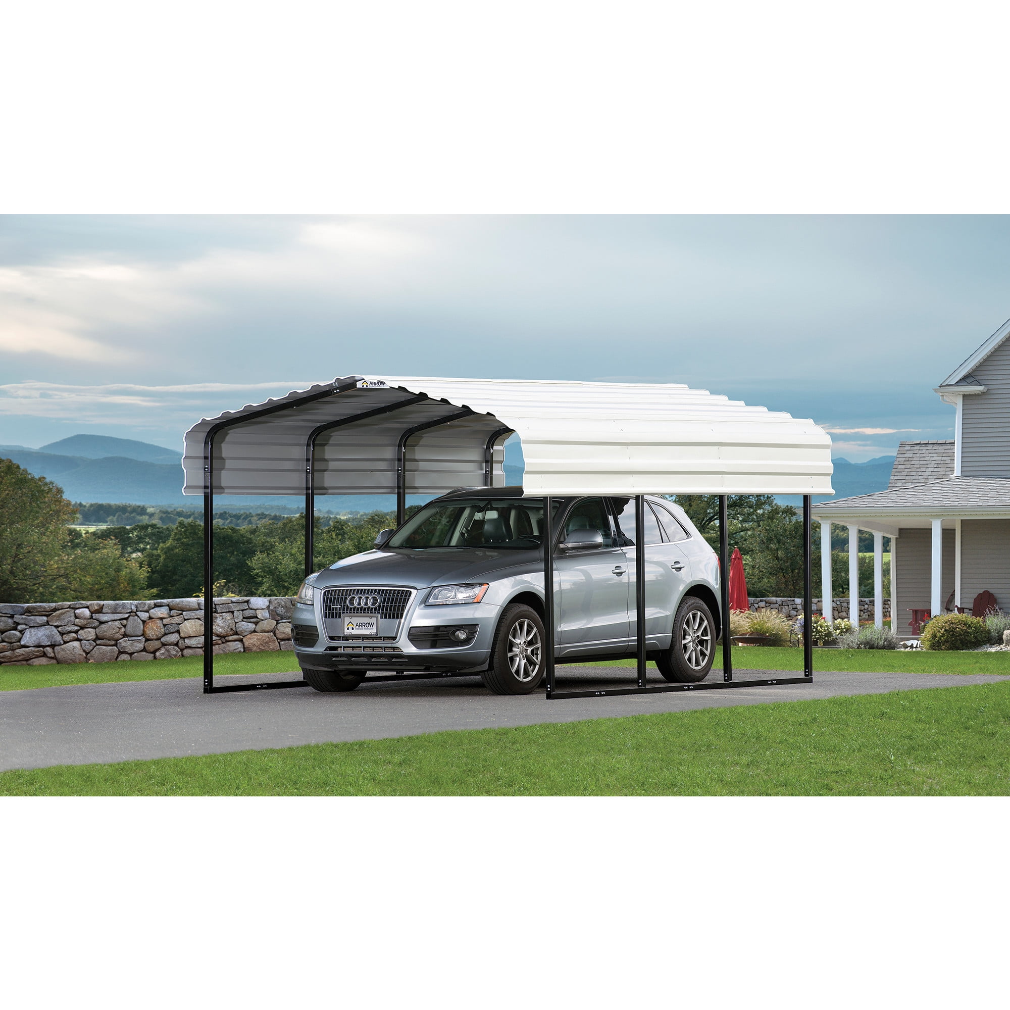 Arrow 10 x 15 x 7 ft Eggshell Carport