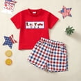 thumbnail image 2 of Baby Boy's Clothing Toddler Boy Clothes Set Kid Spring Summer Cotton Letter Prints Short Sleeved Sports 18-24 Months 2t 3t 4t 5t 6t Shorts Two Piece T-Shirt and 2-Piece, 2 of 6