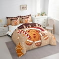 thumbnail image 4 of Feelyou Brown Gingerbread Man Bedding Comforter Set 7 Pieces, Christmas Candy Full Bedding Set, Winter Festival Reversible Fitted Sheet Flat Sheet, Super Cozy Room Decor, 4 of 8