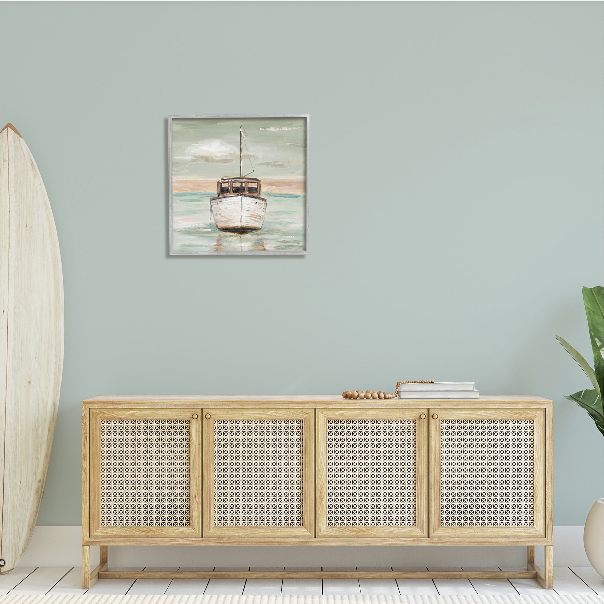 Stupell Industries Navigating Water Vessel Ocean Crossroads Sunset Painting,24 x 24, Design by Patricia Pinto