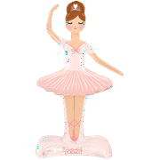 49" Standing Ballerina Shape - Light Skin Balloon