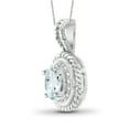 thumbnail image 2 of JewelersClub 1/2 Carat T.G.W. Aquamarine And White Diamond Accent Sterling Silver Women's Pendant, 18", 2 of 4