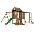 VEVOR 10in1 Wooden Swing Set with 6ft Slide Outdoor Playground Set
