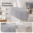 thumbnail image 4 of ABCISI 2Pcs Stretch Fabric Armrest Covers Anti-Slip Spandex Recliner Armchair Couch Armrest Protector Furniture Protector Armchair Slipcovers Grey, 4 of 7