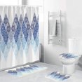 thumbnail image 4 of Bleu et Blanc Marine Imprimé Rideau de Douche avec Crochets 72x72 Pouces Extra Long Imperméable Décoration Polyester Tissu Rideaux de Bain Ensembles pour Salle de Bains, Baignoire, 4 of 6