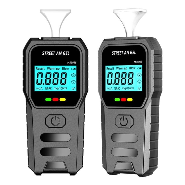 Digital Breath Analyzer, Alcohol Tester 0.00-0.3mg/L Easy To Operate 5 Reusable Mouthpieces for Banquet