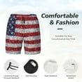 thumbnail image 2 of Kdxio America Flag Glitter Print Men's Swim Trunks with Compression Liner 7 Inch Inseam Quick Dry Swim Shorts, 2 of 5