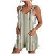 thumbnail image 1 of Ploknplq Shorts Jumpsuit,Overalls for Women,Spaghetti Strap Overall,Women's Spring Striped Pocket Loose Casual Jumpsuit,Rompers for Women,Jumpsuits for Women Yellow 2XL, 1 of 5
