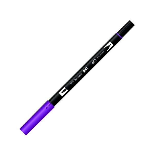 Marcador Dual Brush Pen Tombow ABT 665 Morado a base de agua