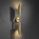 thumbnail image 4 of Apliques de Pared de metal, apliques de pared dorado livianos arriba y abajo decorativos fáciles de instalar para teatro, 4 of 7
