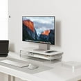 thumbnail image 2 of Monitor Stand Acrylic Dual Monitor Riser Acrylic Monitor stand with Storage Organizer for Computer Laptop Printer TV Oak, 2 of 7