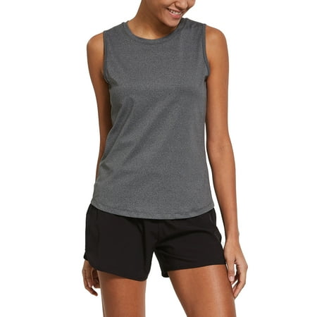 BALEAF Tank Tops for Women Athletic Workout Sleeveless Exercise Running Active Shirts for Pickleball Sports Gray Size L