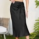 thumbnail image 5 of Falda Casual Falda casual Falda drapeada cruzada Faldas largas para mujer Fiesta de verano (Negro XL) Cgtredaw para Mujer Negro T M, 5 of 8