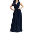 thumbnail image 1 of Baikeli Liquidation Robes pour Femmes Dames Robe d'Été de Soirée Sans Manches Taille Col en V Robe de Couleur Unie Robes de Plage pour Femmes 2024 Vacances, 1 of 6