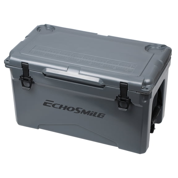 35 Qt Gray Rotomolded Insulated Cooler, Heavy Duty Ice Chest with 5-Day Ice Retention for Camping and Outdoor Activities