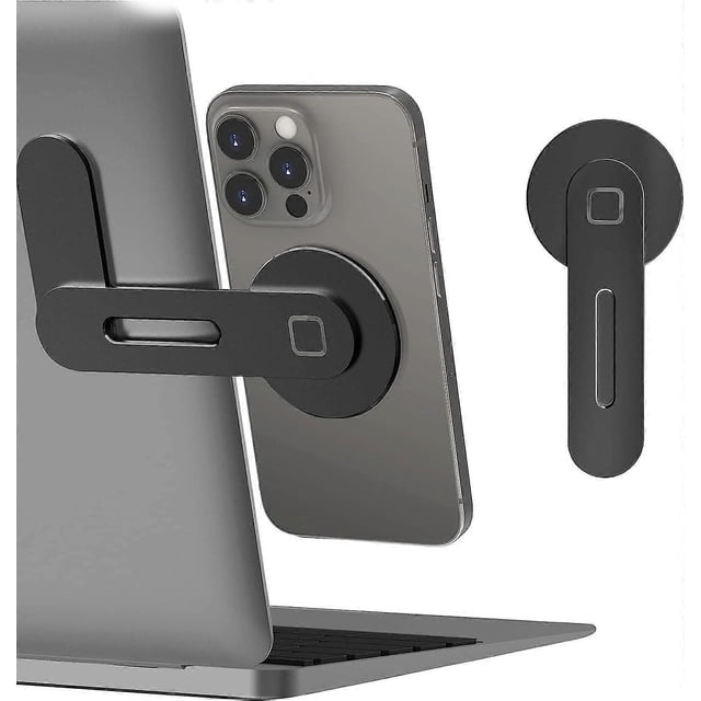 Magnetic Laptop Stand, Adjustable Phone Screen Side Stand for iPhone 14 Pro Max/iPhone 13/ iPhone 12, Foldable Laptop Extender, Black