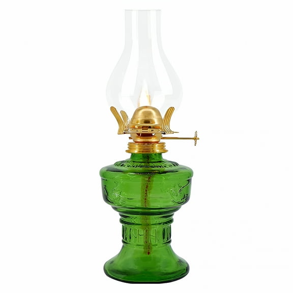 LAMIRO Large Oil Lamp Lantern Vintage Glass Kerosene Lamp 12.5'' Chamber Oil Lamps for Indoor Use Home Decor Lighting Oil Lantern