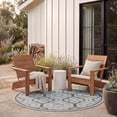 thumbnail image 3 of Safavieh Courtyard Bayon Geometric Indoor/Outdoor Area Rug, Light Gray/Anthracite, 5'3" x 5'3" Round, 3 of 8