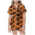 thumbnail image 1 of WEAIXIMIUNG Children's Leisure Printed Button Collar Short Sleeved Top Shorts Pajama Set 12-13 Years, 1 of 4