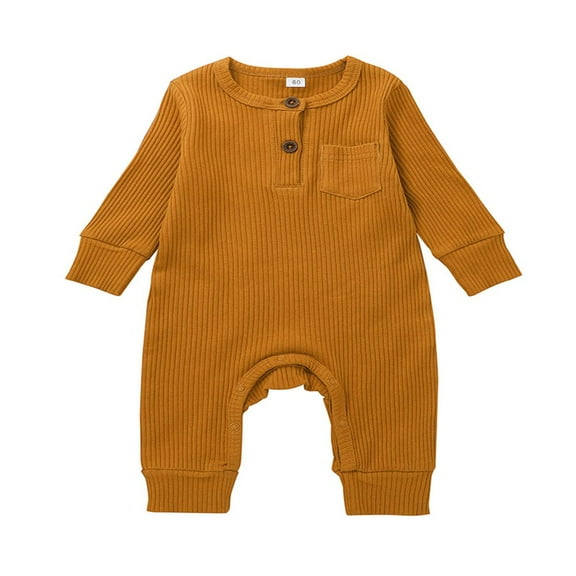 FNNMNNR Newborn Baby Girl Boy Jumpsuit 5 Colors Solid Color Long Sleeve Knitted Romper Clothes Light Blue 9-12 Months