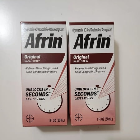 Afrin Original Nasal Spray Maximum Strength Congestion Relief (3p x 30 ml ) 90mL