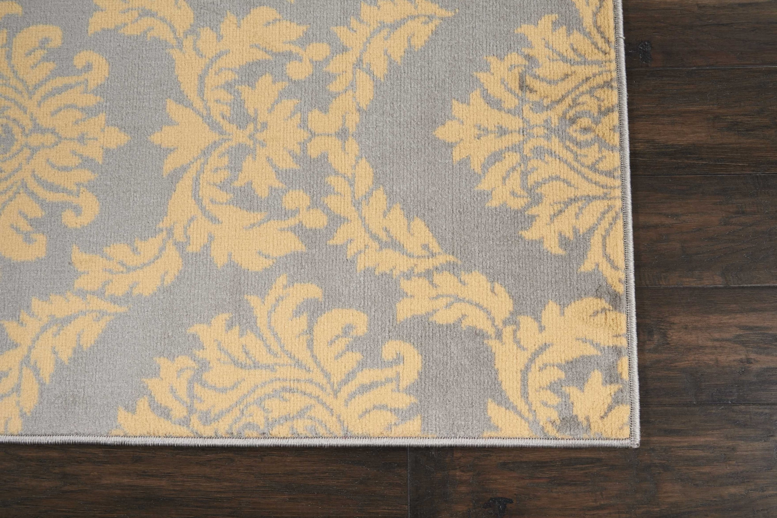 Grey Victorian Damask Area Rug by Pinewood Grove