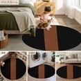 thumbnail image 6 of 6Ft Round Rug, Black Brown Non-Skid Rubber Backing Large Area Rugs - Living Room Bedroom Home Office, Contemporary Boho Modern Art Indoor Floor Mat Carpets Washable Rug, 6 of 9