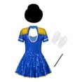 thumbnail image 2 of TiaoBug Kids Girls Sequins Tassel Leotard Dance Dress Circus Ringmaster Fancy Dress Up Costume Royal Blue 14, 2 of 7