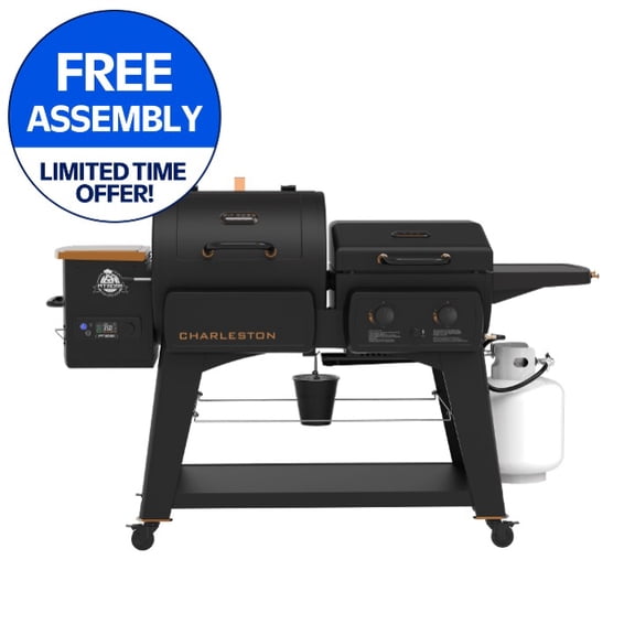 Pit Boss Combo Grill, Charleston 1020 Square inch Pellet Grill and Gas Griddle, Onyx Series