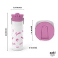 thumbnail image 6 of Zak Designs 20oz Harmony Barbie Water Bottle for Travel or At Home, Recycled Stainless Steel is Leak-Proof When Closed and Vacuum Insulated with Straw Lid and Carry Handle (White), 6 of 9