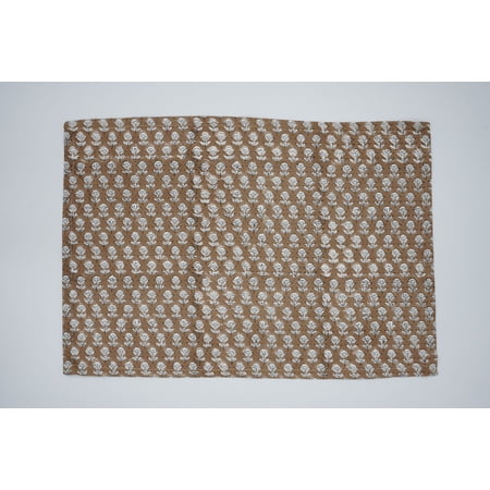 Hand Block Printed,13X19 Inch Elegant Dining Placemats, Stylish & Durable Table Mats for Everyday Use, Tarangini, Set of 4
