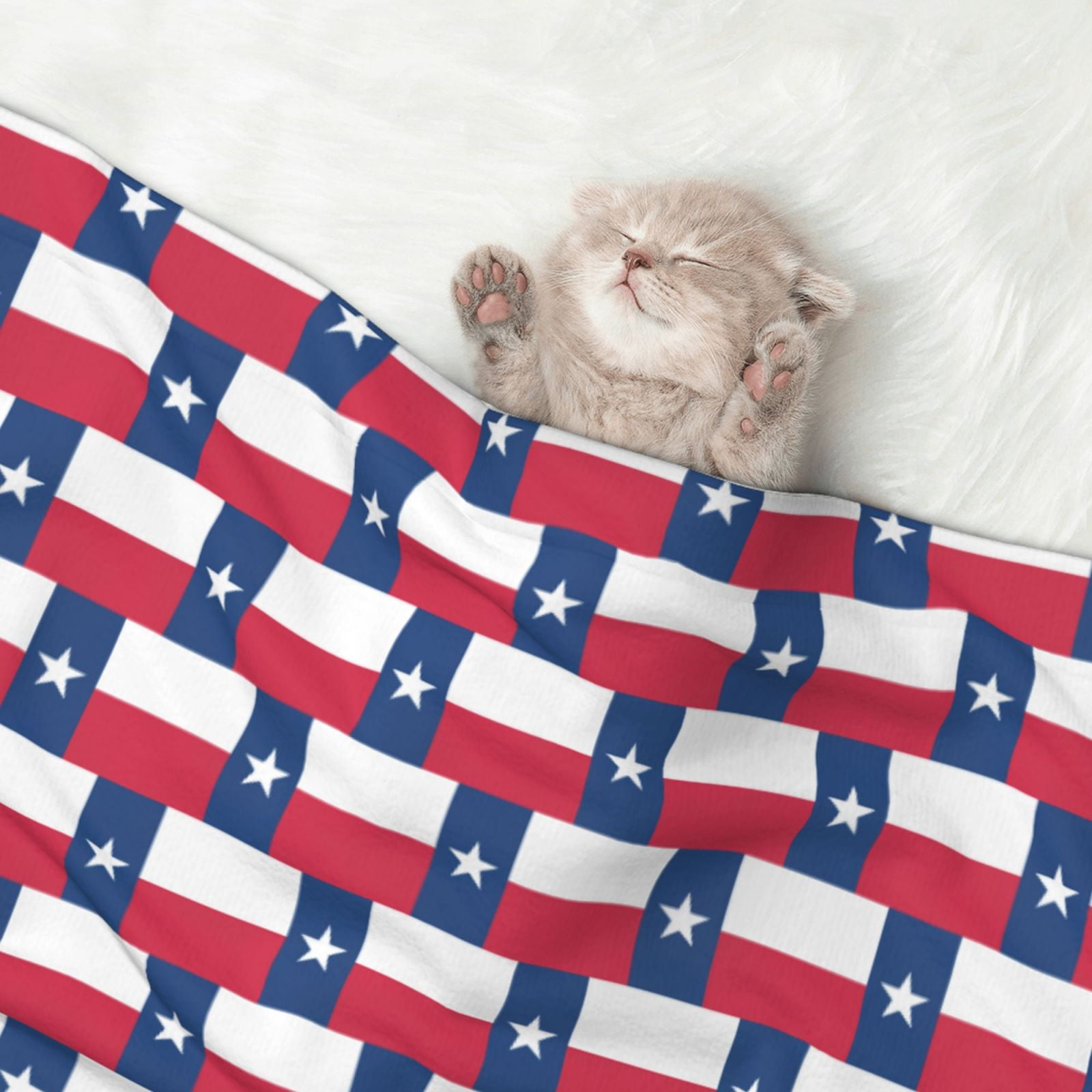 Star-Texas-Flag Dog Blanket Soft Warm Flannel Cat Blanket Great Pet Throw for Cats Puppy Small Medium Large Dog