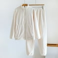 thumbnail image 2 of Ruimatai Women's Fleece Pajama Set Long Sleeve Thermal Loungewear Soft Cozy Winter Sleepwear Outfit with Pants Solid Color Home Wear, 2 of 3