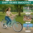 thumbnail image 6 of MOPHOTO 24''/26'' 7 Speed Beach Bicycles for Women Support 350bls, Women's Cruiser Bikes,Pink,with Adjustable Seat, 6 of 10