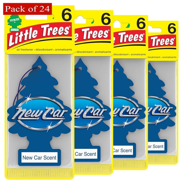 Little Trees Car Air Freshener – New Car Scent, Long Lasting Hanging Tree for Auto & Home (24 Air Fresheners)