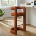 thumbnail image 2 of Bar Stool Chair Barstool, Brown, Velvet, Bar Pub Cafe Bistro Dining Kitchen Hospitality Restaurant, Modern Contemporary, HB37627, 2 of 9