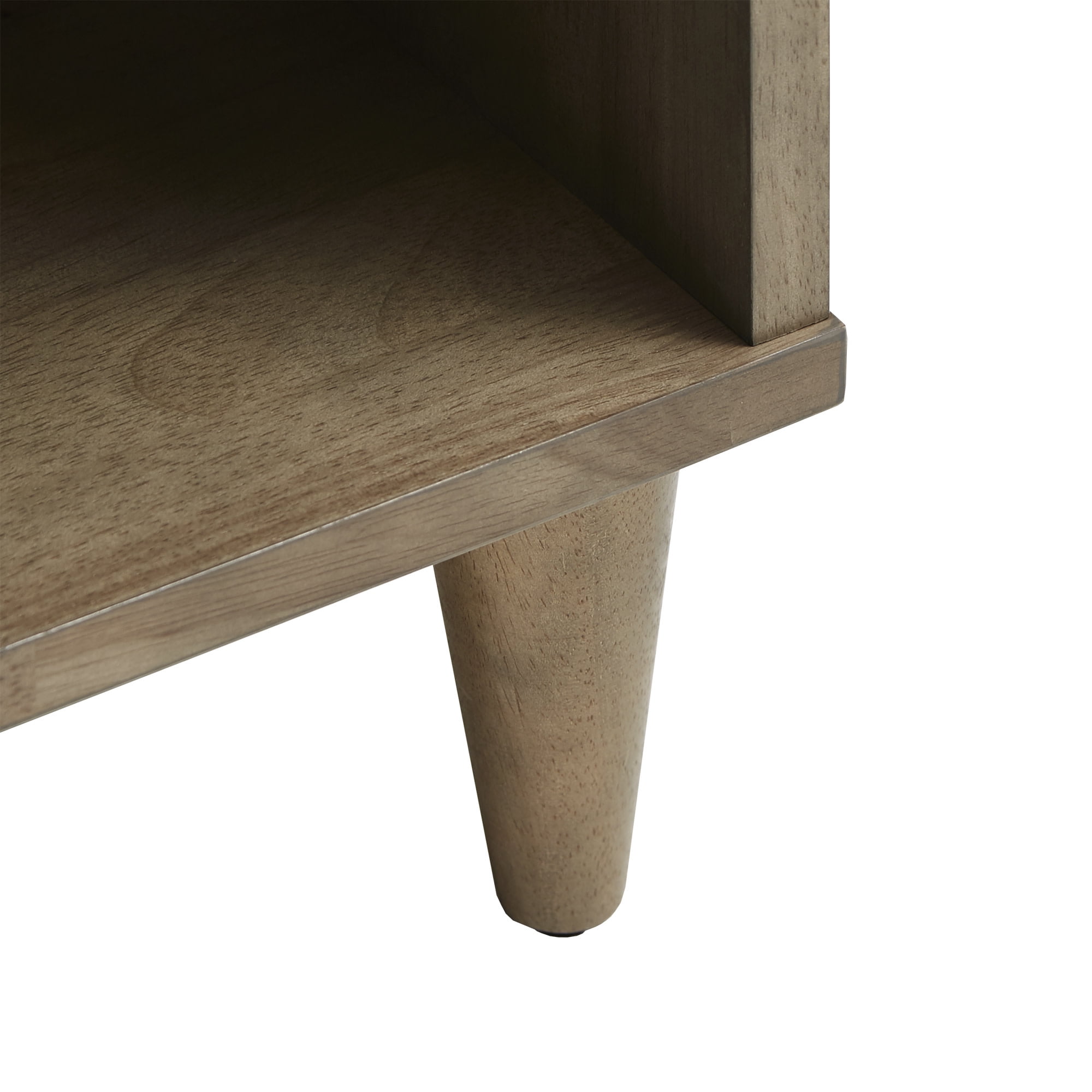 Weston Home Aleph 1-Drawer Wood Nightstand, Light Charcoal Grey Finish