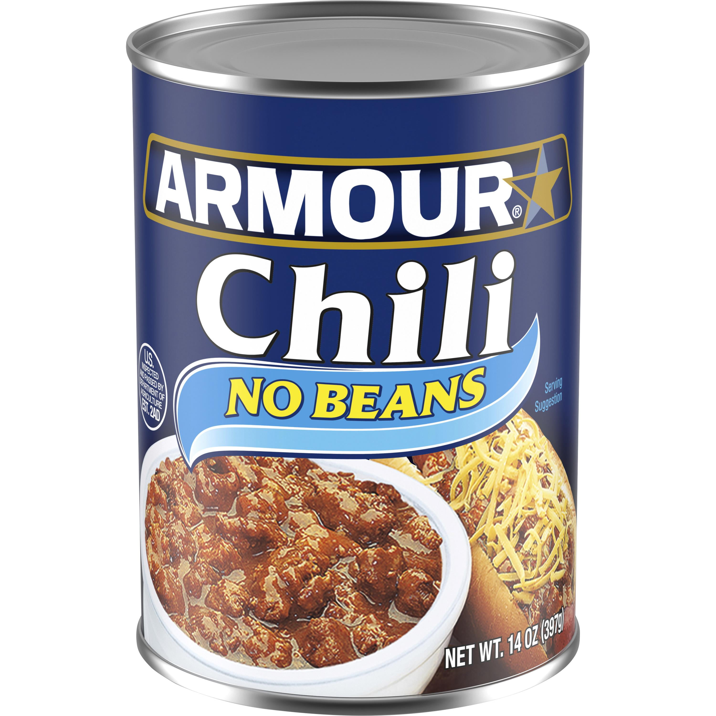 Armour Star Chili with No Beans, Canned Food, 14 OZ