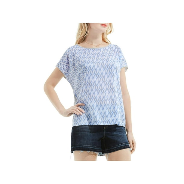 Vince Camuto - Two by Vince Camuto Womens Sheer Printed Front Casual Top - Walmart.com - Walmart.com