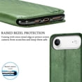 thumbnail image 5 of Allytechgroup Wallet Case for iPhone Air, Premium PU Leather Luxury Case with Kickstand & Card Slots, Magnetic Closure Inner Soft TPU Shockproof Protective Case for Women Men, Green, 5 of 6