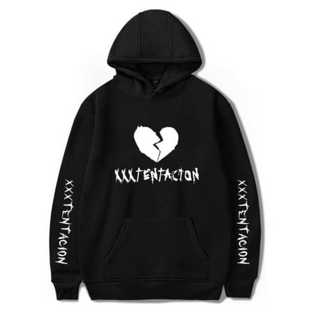 Men Trendy Xxxtentacion Fleece Lined Hoodie Hooded Sweatshirt Hip Hop Tops Size:S